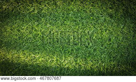 Close Up. A Fragment Of A Football Field With Artificial Grass.