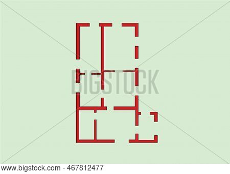 Set Of Groundfloor Blueprints. 2d Floor Plan. Floorplan.