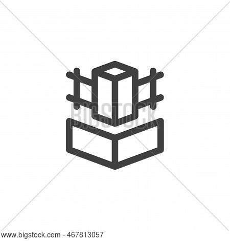 The Icon Of Frame-monolithic Construction. Image Of A Monolithic Building Structure With Reinforceme