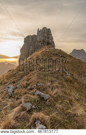 Klausenpass, Uri, Switzerland, October 29, 2022 Beautiful Alpine Landscape Seen From The Balmer Grae