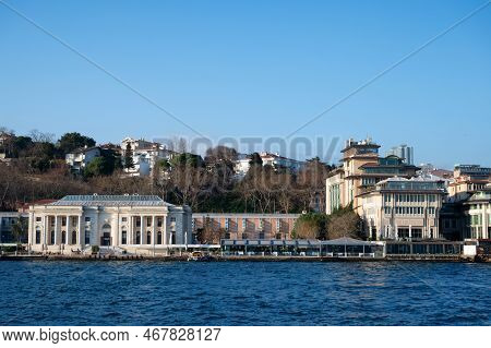 Istanbul, Turkey- January 2022: Feriye Karakolu In Bosphorus Coast.