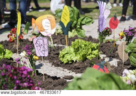 Buenos Aires, Argentina, Sept 21, 2021: Protest Activity Of The Utt, Land Workers Union, Demanding T