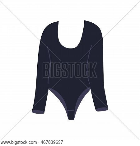 Bodysuit With Sleeves. Women One-piece Apparel, Layered Clothing For Winter, Autumn, Cold Season. Fe