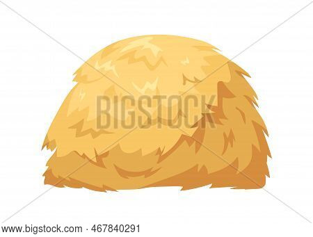 Haystack, Hay Bale. Dry Gold Straw Hill, Pile. Yellow Forage, Hayloft Of Agriculture Crop. Golden Gr
