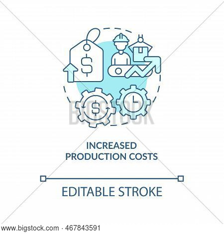 Increased Production Costs Blue Concept Icon. Common Reason For Price Increase Abstract Idea Thin Li