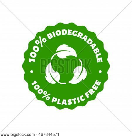 Recyclable Biodegradable Compostable Circle Green Inons. Vector Eco Bio Logos