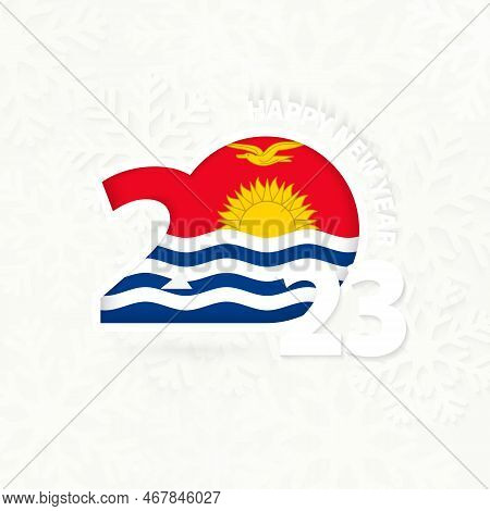 New Year 2023 For Kiribati On Snowflake Background. Greeting Kiribati With New 2023 Year.