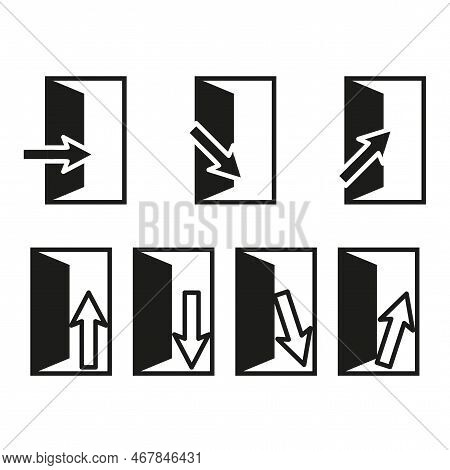 Doors Arrows Pointer. Vector Illustration. Stock Image.