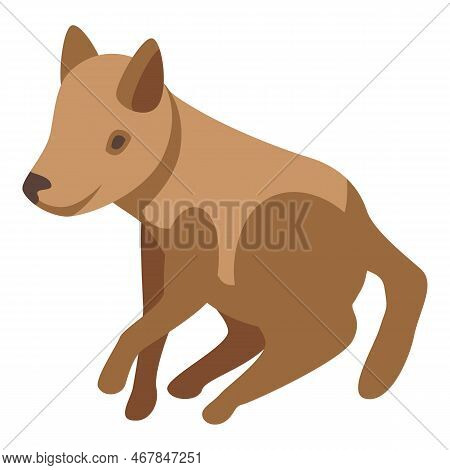Baby Wild Dog Icon Isometric Vector. Animal Mammal. Safari Predator