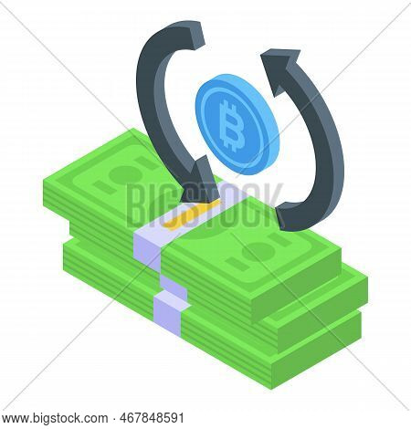 Cash Crypto Trend Icon Isometric Vector. Future Career. Person Industry