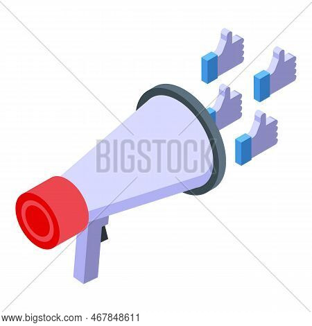 Megaphone Like Icon Isometric Vector. Trend Future. Career Work