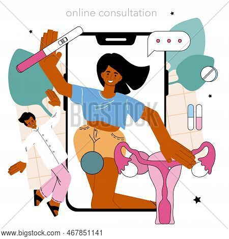 Gynecologist Online Service Or Platform. Pregnancy Management