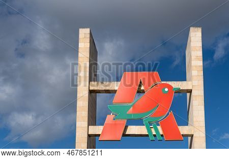 Marratxi, Spain; December 16 2022: Main Facade Of The Multinational Supermarket Chain Alcampo, Part 