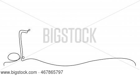 Decoration Continuous Line Hand Drawing Element Note For Concert, Photo Book, Invitations. Vector St