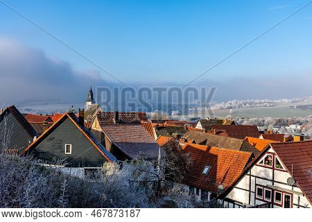 Beautiful Winter Landscape In Town Of Schieder-schwalenberg In The State Of North Rhine-westphalia