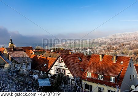 Beautiful Winter Landscape In Town Of Schieder-schwalenberg In The State Of North Rhine-westphalia