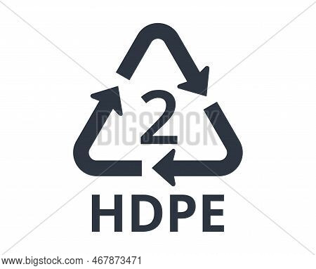Isolated Recycle Hdpe Logo, Number 2. Concept Of Ecology And Packaging.