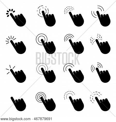 Set Cursor Finger. Computer Technology Concept. Computer Mouse. Vector Illustration. Stock Image.