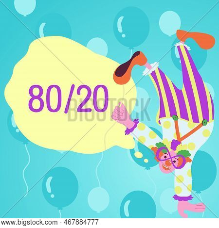 Conceptual Display 80 To 20 Percent. Pareto Principle Of Factor Sparsity Statistical Distribution Of