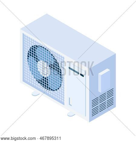 Home Climate Control Isometric Composition With Isolated Icon Of Domestic Appliance On Blank Backgro