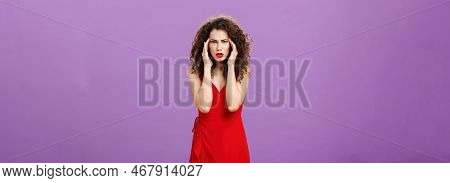 Stupid People Getting On Her Nerves. Irritated And Bothered Stylish Rish Businesswoman In Evening Re