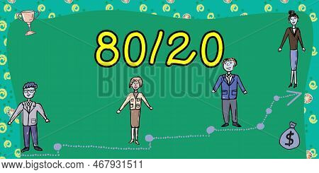 Writing Displaying Text 80 To 20 Percent. Pareto Principle Of Factor Sparsity Statistical Distributi