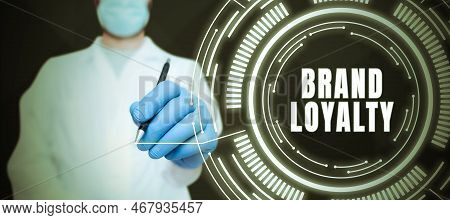 Text Showing Inspiration Brand Loyalty. Business Idea Repeat Purchase Ambassador Patronage Favorite 