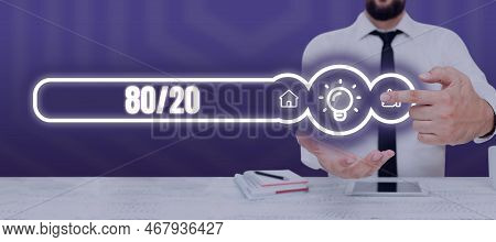 Text Showing Inspiration 80 To 20 Percent. Pareto Principle Of Factor Sparsity Statistical Distribut