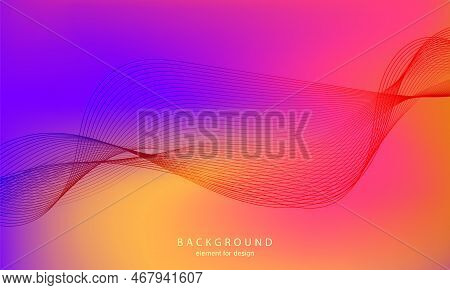 Abstract Gradient Background. Wave Element For Design. Digital Frequency Track Equalizer. Stylized L