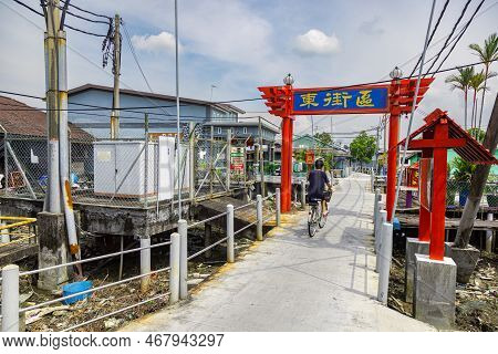Pulau Ketam, Malaysia - December 26, 2022: Pulau Ketam Translated Means Crab Island, It Is A Small I