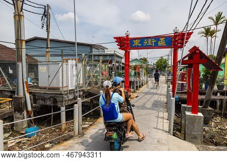 Pulau Ketam, Malaysia - December 26, 2022: Pulau Ketam Means Crab Island, Small Island Located Off T