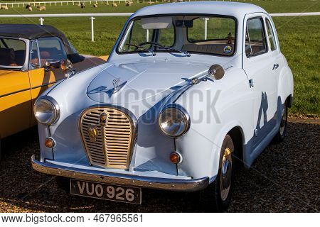 Shepton Mallet, Uk, February 08, 2020: A 1956 Austin A35, Reg No: Vuo 926 At The Great Western Class