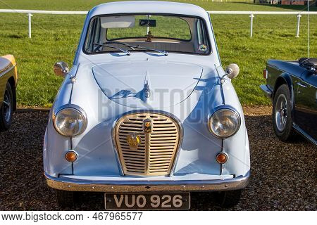 Shepton Mallet, Uk, February 08, 2020: A 1956 Austin A35, Reg No: Vuo 926 At The Great Western Class
