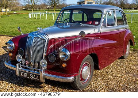 Shepton Mallet, Uk, February 08, 2020: A 1957 Daimler Conquest Century, Reg No: Uxl 344 At The Great