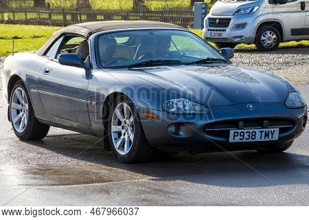 Shepton Mallet, Uk, February 08, 2020: A 1996 Jaguar Xk 8 Convertible, Reg No: P938 Tmy At The Great