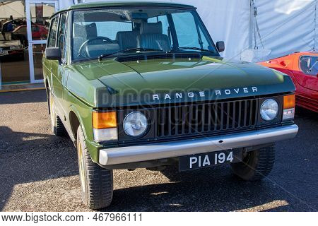 Shepton Mallet, Uk, February 08, 2020: A 1973 Land Rover Range Rover, Reg No: Pia 194 At The Great W