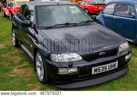 Camerton, Uk: August 11, 2019: A 1994 Ford Escort Rs Cosworth, Reg No: M535 Uhk At The Norton Radsto