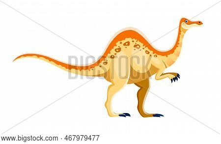 Cartoon Deinocheirus Dinosaur Character. Mesozoic Era Wildlife Animal, Isolated Prehistoric Beast Or