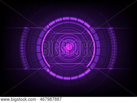 Abstract Technology Background With Violet Hi-tech Communication Concept, Stock Vector