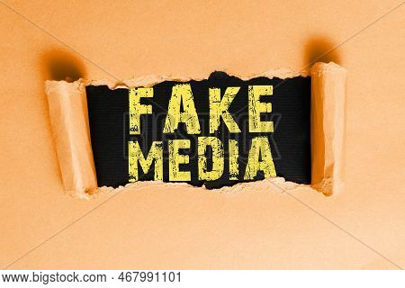 Inspiration Showing Sign Fake Media. Business Concept An Formation Held By Brodcasters Which We Cann