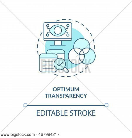 Optimum Transparency Turquoise Concept Icon. Functional Programming Benefit Abstract Idea Thin Line 
