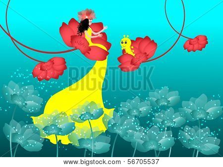 Girl and flower