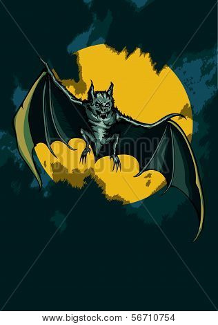 Pipistrello nel cielo notturno