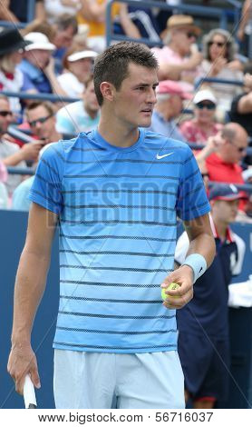 Professional tennis player Bernard Tomic during first round match at US Open 2013