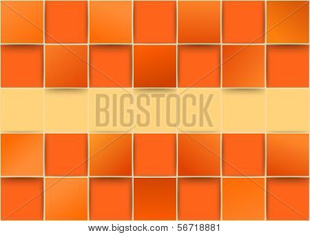 Orange Tiles Threedimensional - Illusion