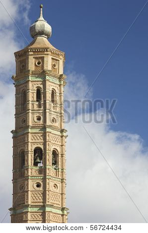 Torre mudejar a Muniesa, Teruel, Aragona, Spagna