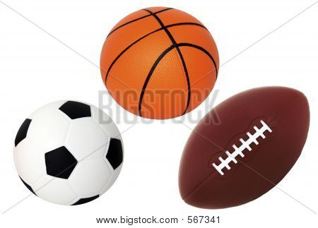 Cesta de fútbol y Foot Ball aislado en blanco