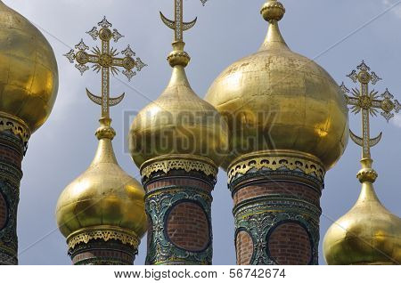 czołówce kopuły kościoła odkładanie się szaty, Kreml, Moskwa, Federacja Rosyjska