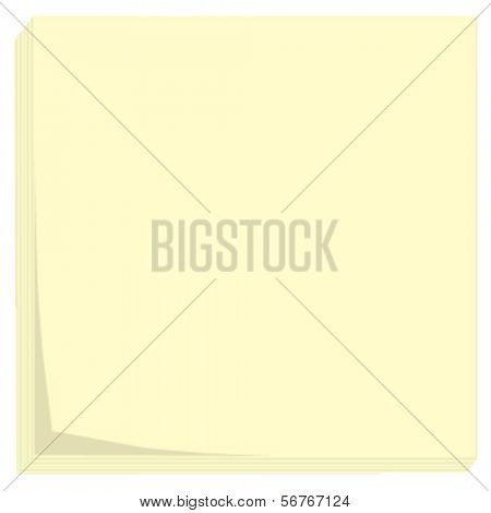 Papel colante amarelo, com borda ondulada (papel de post)