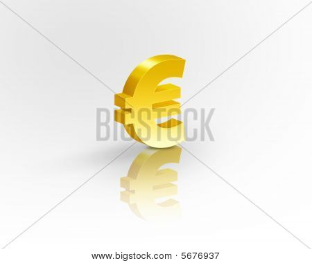 3D 유로 기호 골드